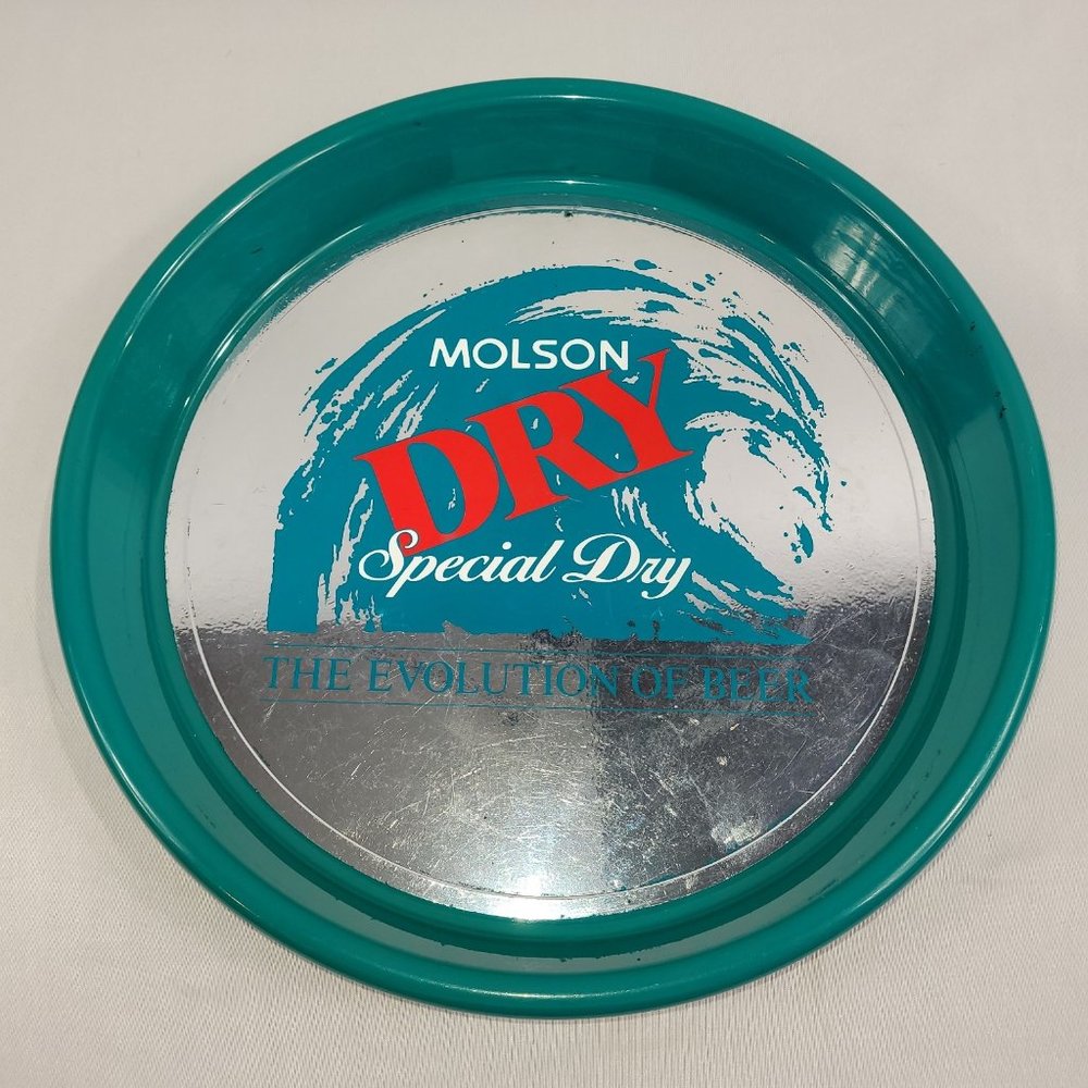 Molson Special Dry Vintage 12" Plastic Evolution of Beer Tray